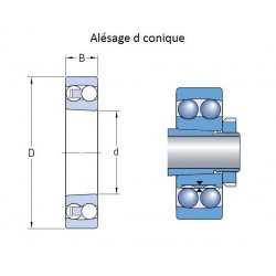 ROULEMENT A BILLE AUTO-ALIGNEUR Nsk 60X110X22 ( ALESAGE CONIQUE )