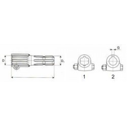 PROLONGATEUR BOULON SECANT F 1'3/8z21 - M 1'3/8z6 ( ACIER XC 38 )